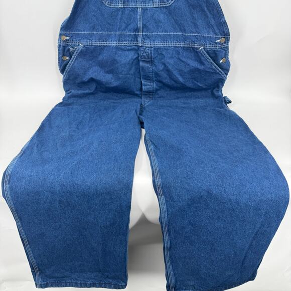 Carhartt Bib Overalls Mens 46x30 ACTUAL Blue Denim Union USA Vintage R07DST - Picture 7 of 9